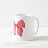 Red Bow White Dots Koffiemok (Voorkant rechts)