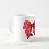 Red Bow White Dots Koffiemok (Voorkant links)
