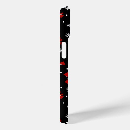 Red Bow Winter Pattern Case-Mate iPhone Case (Achterkant / Rechts)