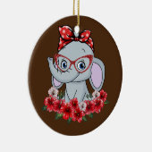 Red Bow Woman, de olifanten, Keramisch Ornament (Rechts)