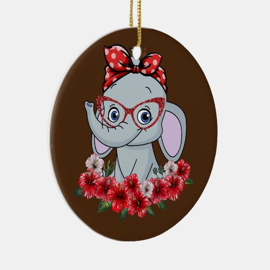 Red Bow Woman, de olifanten, Keramisch Ornament (Rechts)