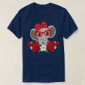 Red Bow World Elephant Day van de olifanten T-shirt (Design voorkant)