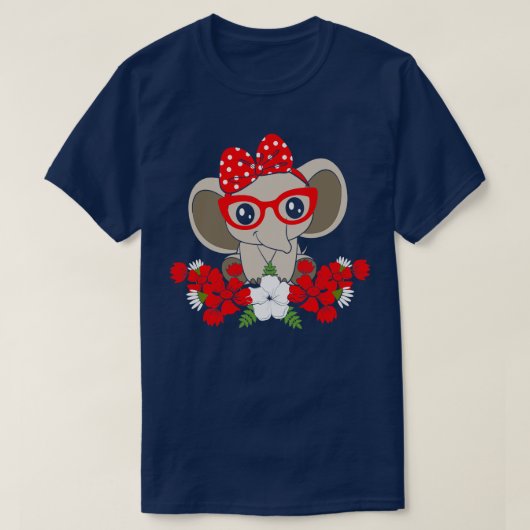 Red Bow World Elephant Day van de olifanten T-shirt (Design voorkant)