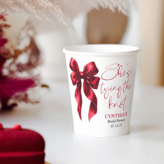 Red Bow Ze bindt het knoop Vrijgezellenfeest Papieren Bekers