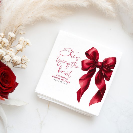 Red Bow Ze bindt het knoop Vrijgezellenfeest Servet