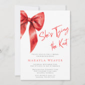 Red Bow Ze is het knopen van de knoop Vrijgezellen Kaart (Voorkant)