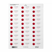 Red Bowling Ball met Initiaal voor Bowler Sports Etiket (Full Sheet)