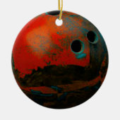 Red Bowling Ball past het aan Keramisch Ornament (Voorkant)