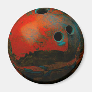 Red Bowling Ball past het aan Magneet