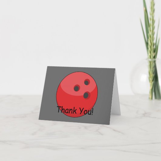 Red Bowling Ball personaliseren Bedankkaart (Voorkant)