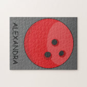Red Bowling Ball personaliseren Legpuzzel (Horizontaal)