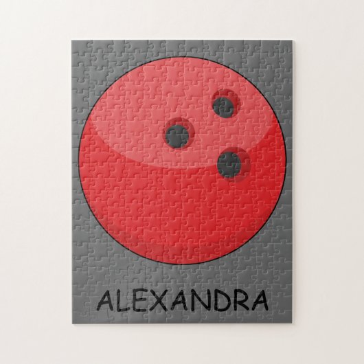 Red Bowling Ball personaliseren Legpuzzel (Verticaal)