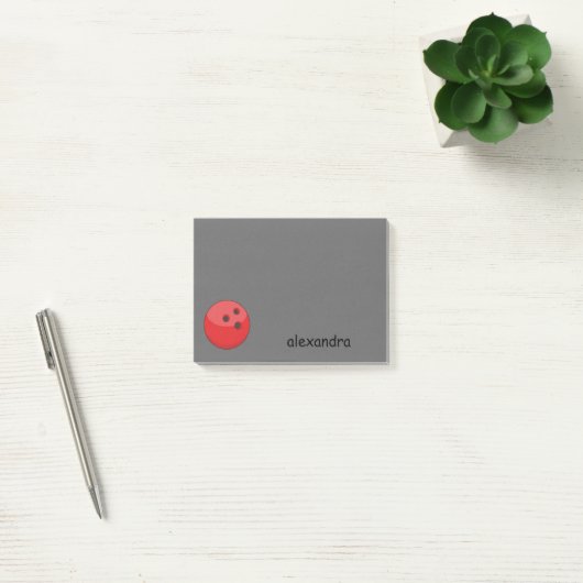 Red Bowling Ball personaliseren Post-it® Notes (Kantoor)