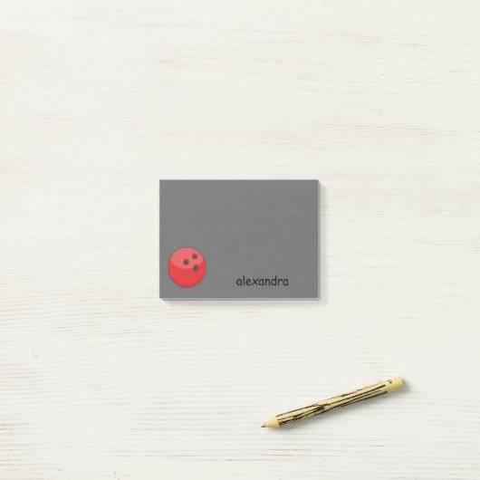 Red Bowling Ball personaliseren Post-it® Notes (Op bureau)