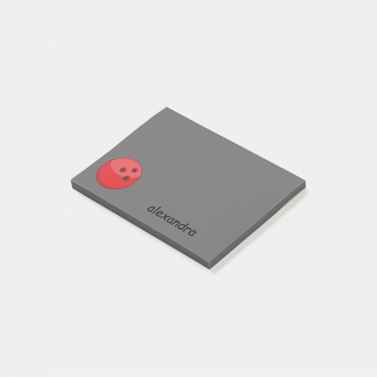 Red Bowling Ball personaliseren Post-it® Notes (Schuin)