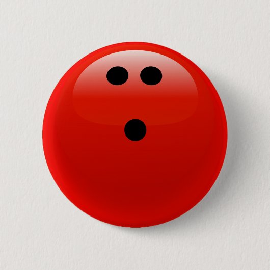 Red Bowling Ball Ronde Button 5,7 Cm (Voorkant)