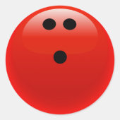 Red Bowling Ball Ronde Sticker (Voorkant)