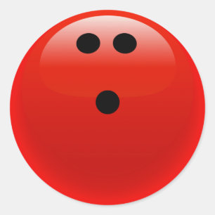 Red Bowling Ball Ronde Sticker