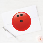Red Bowling Ball Ronde Sticker (Envelop)
