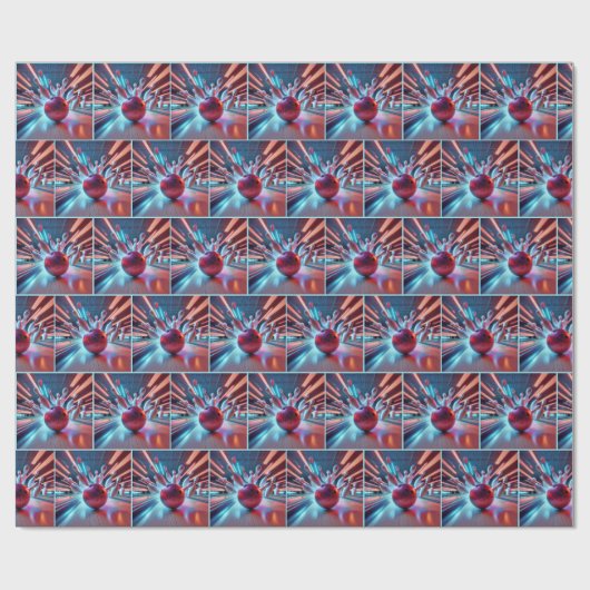 Red Bowling Ball Strike Cadeaupapier (Vlak)