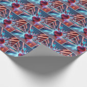 Red Bowling Ball Strike Cadeaupapier (Hoek)