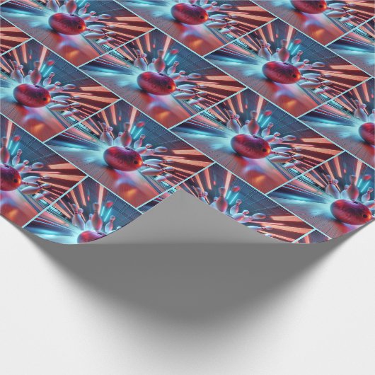 Red Bowling Ball Strike Cadeaupapier (Hoek)