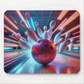 Red Bowling Ball Strike Muismat (Voorkant)