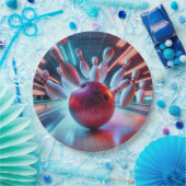 Red Bowling Ball Strike Papieren Bordje (Feest)