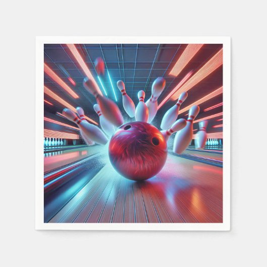 Red Bowling Ball Strike Servet (Voorkant)