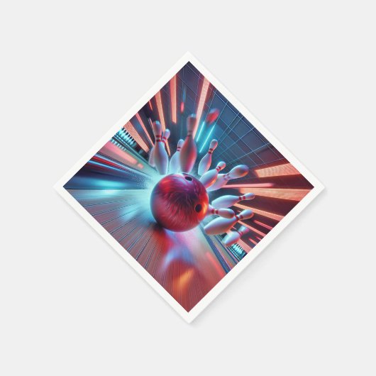 Red Bowling Ball Strike Servet (Hoek)