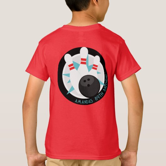 Red Bowling Event Shirt + Naam op voorvak (Achterkant)