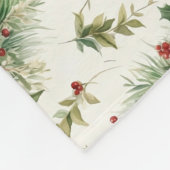 Red Bows and Holly Leaves Fleece Deken (Hoek)