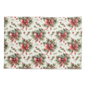 Red Bows and Holly Leaves Kussensloop (Achterkant)