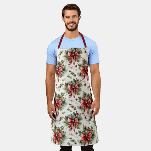 Red Bows and Holly Leaves Schort (Gedragen)