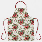 Red Bows and Holly Leaves Schort (Voorkant)