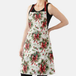 Red Bows and Holly Leaves Schort