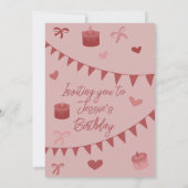 Red Bows, cakes and hearts Kaart (Achterkant)