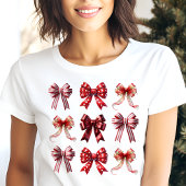 Red Bows Coquette Kerstmis Tri-Blend Shirt