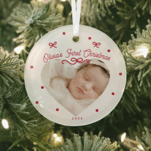 Red Bows eerste kerst Baby Ornament