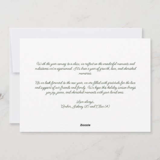 Red Bows en Holly Garland One-Photo Kerstmis Feestdagenkaart (Achterkant)