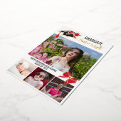 Red Bows Foto's Gold Folie Omtrek Afstuderen Folie Uitnodiging (Gedraaid)