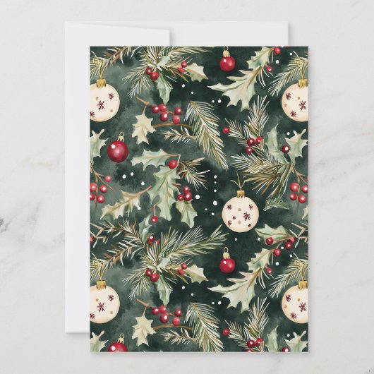 Red Bows Ornament Christmas Open House Party Kaart (Achterkant)