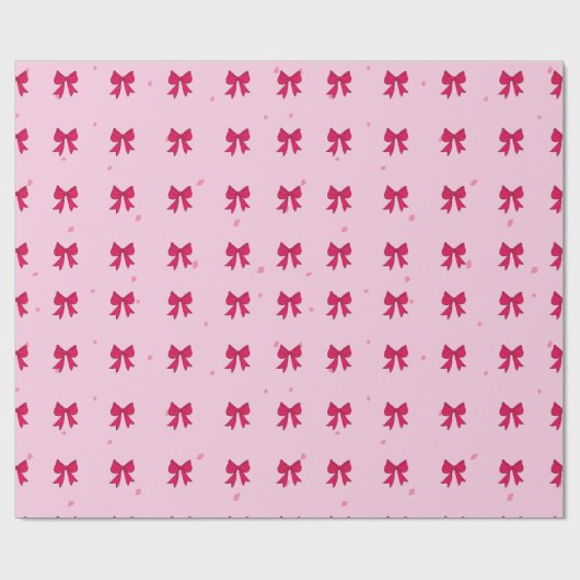 Red Bows Pattern Wrapping Paper Cadeaupapier (Vlak)