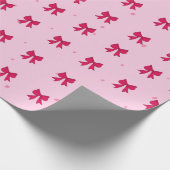 Red Bows Pattern Wrapping Paper Cadeaupapier (Hoek)
