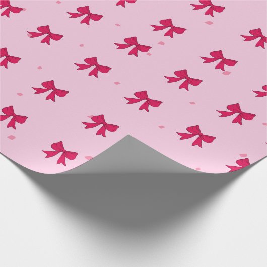 Red Bows Pattern Wrapping Paper Cadeaupapier (Hoek)