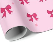 Red Bows Pattern Wrapping Paper Cadeaupapier (Rol Hoek)