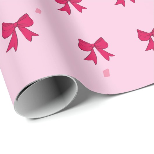 Red Bows Pattern Wrapping Paper Cadeaupapier (Rol Hoek)