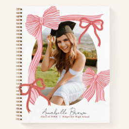 Red Bows Photo Graduation Guest Book Notitieboek