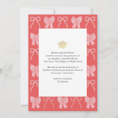 Red Bows Photo Message Graduation Announcement Kaart (Achterkant)