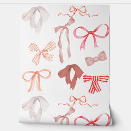 Red Bows Wallpaper Behang